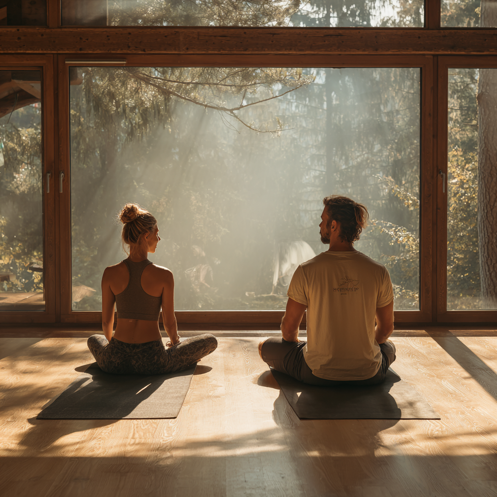 Жінка практикує йогу на заході сонця