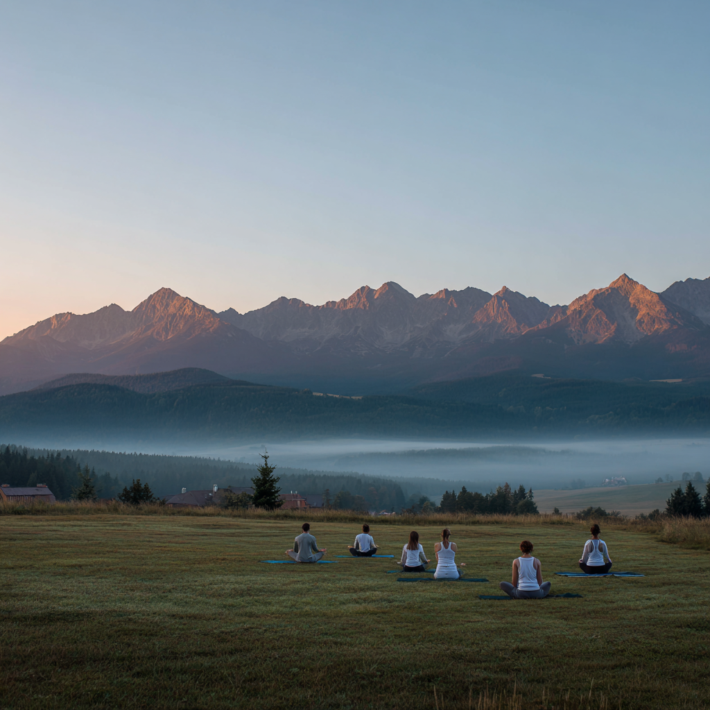 Інструктор йоги допомагає учню